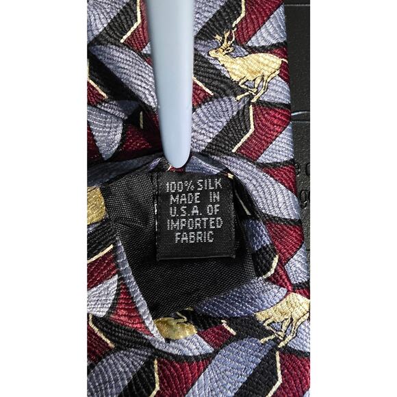 Johnson Brothers running Deer Mens silk Necktie Tie made in USA - Picture 4 of 4